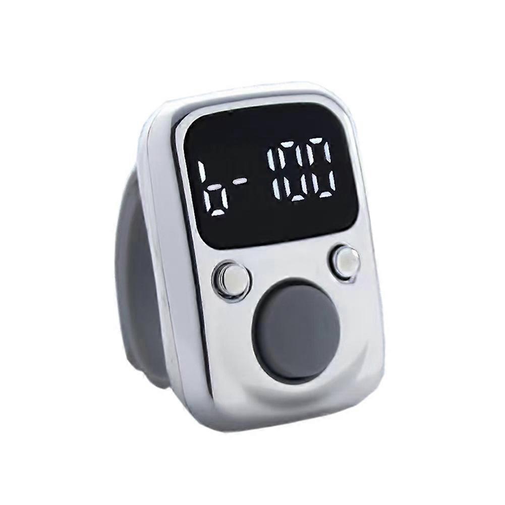 Wiederaufladbarer Elektronischer Led-zähler Mit Stoppuhr, Praktisch, 5-stellig Und Einstellbar, Silberfarben.