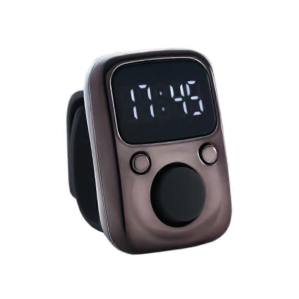 Wiederaufladbarer Led-zähler Mit Stoppuhr, 5-stellig, Einstellbar, Ringform, Braun