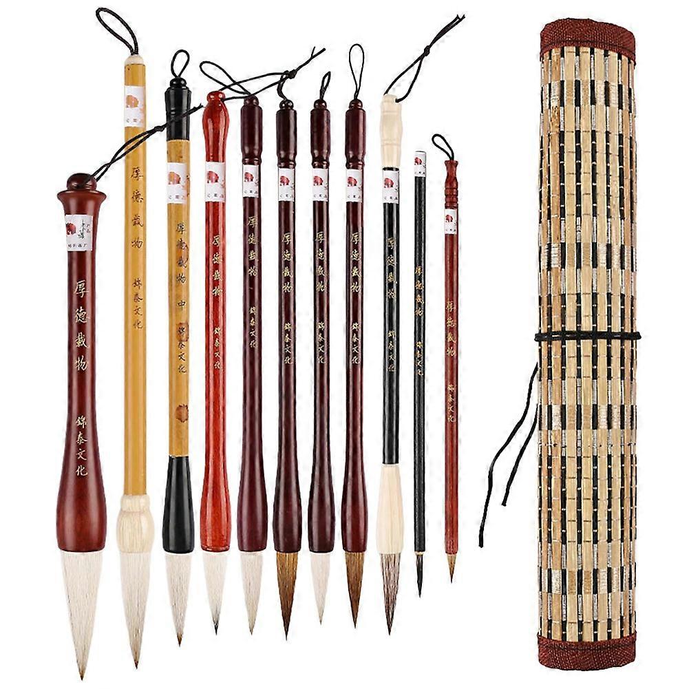 Chinesische Kalligrafiepinsel, Präzisionspinsel Mit Aufbewahrungsbeutel, Set Mit 11 Aquarellpinseln