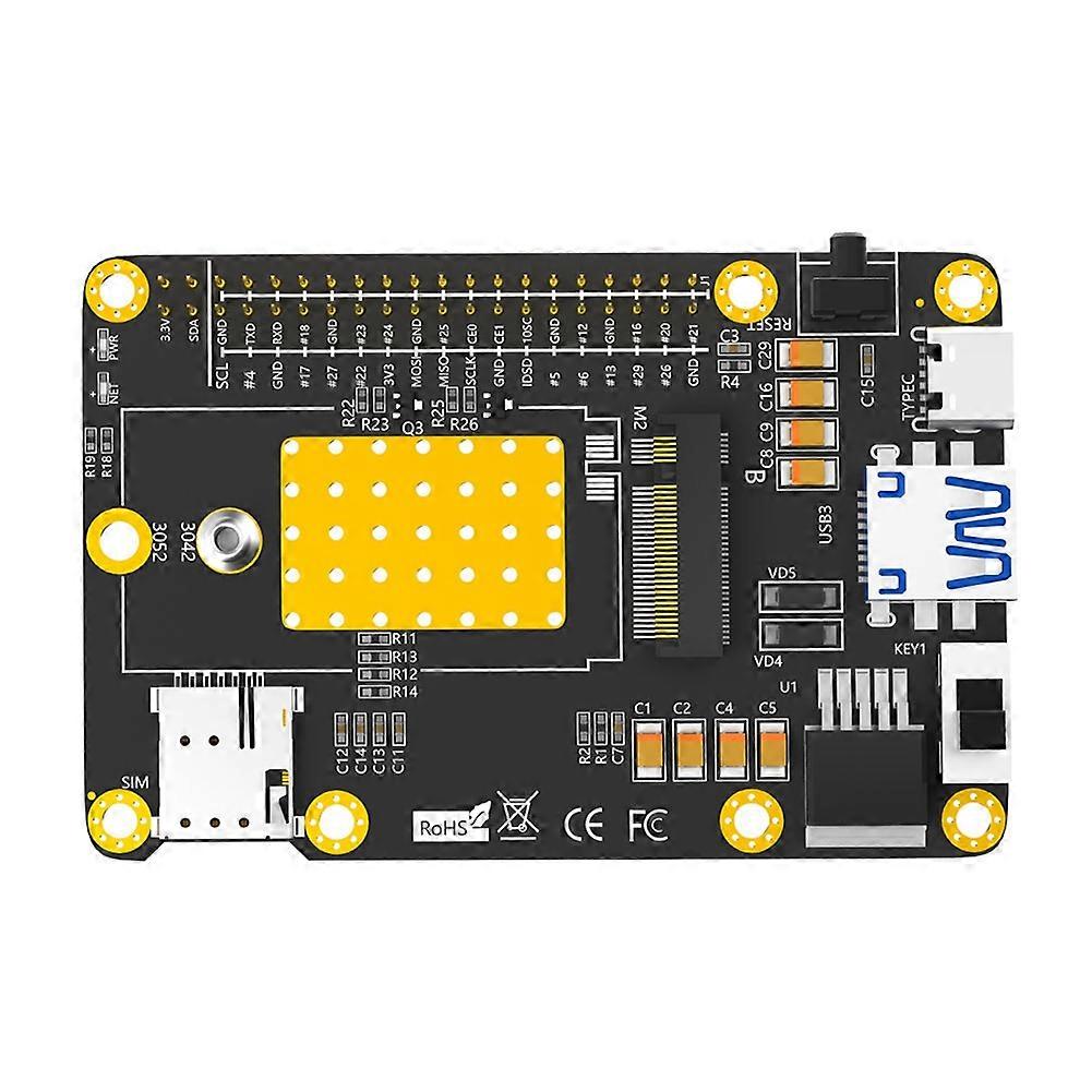 4g/5g Base Hat M.2 B Key Auf Usb 3.0 Erweiterungsplatine Mit Sim-kartensteckplatz Für Raspberry Pi 5 (rm500q, Rm500u, Gm800, Sim8200)