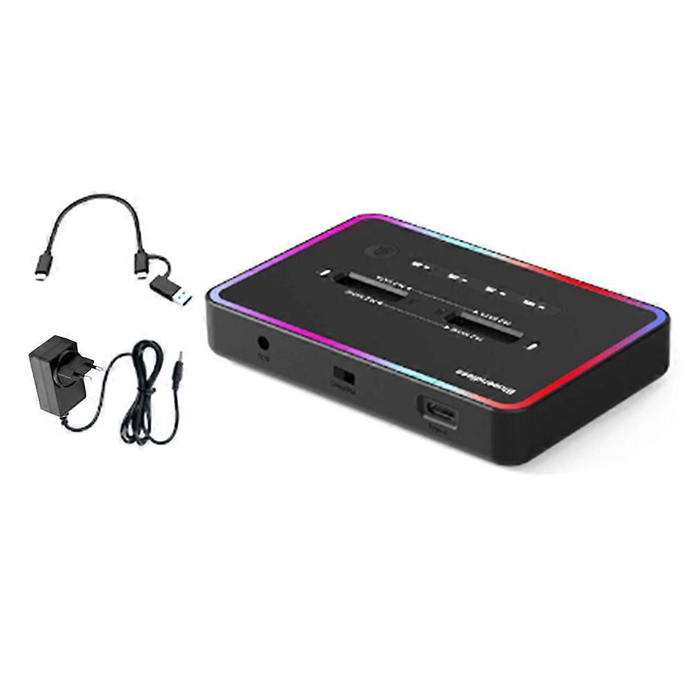 Blueendless M.2 Nvme/sata Dual-bay Dockingstation Mit 20 Gbit/s Offline-klonfunktion Und Eu-stecker.