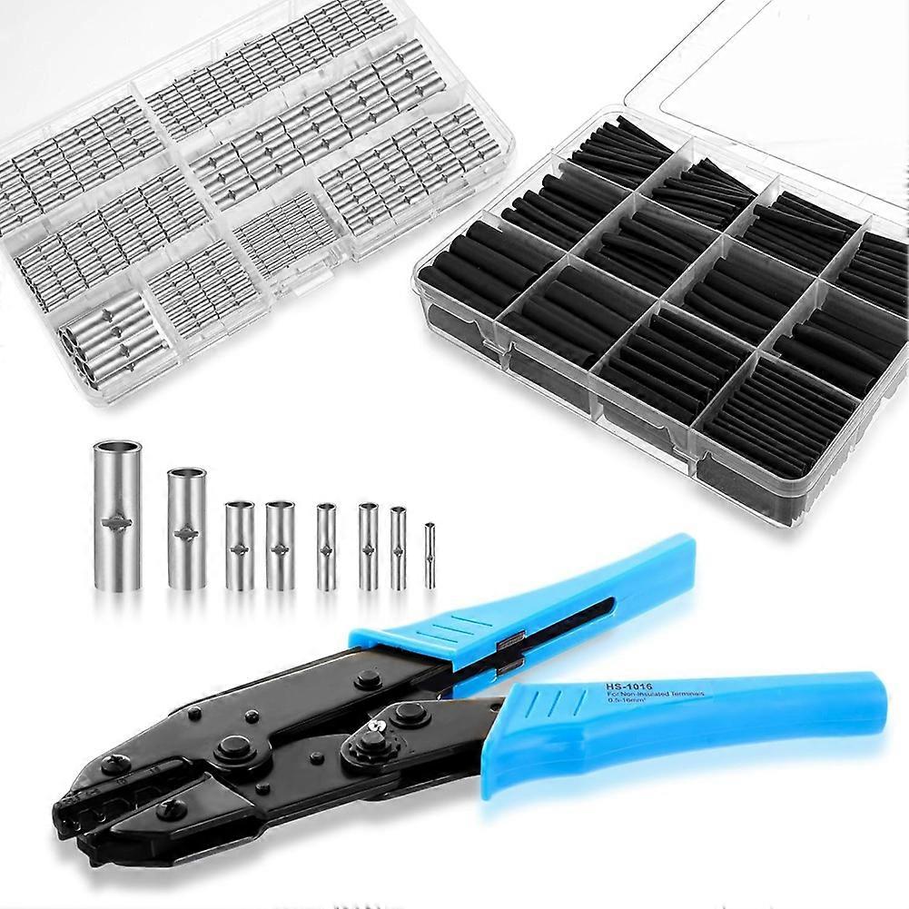 Unisolierte Stoßverbinder-sets, Stoßverbinder Für Drähte, Schrumpfschlauch-sets, Crimpzange Für Drähte Von 26 Bis 6 Gauge.