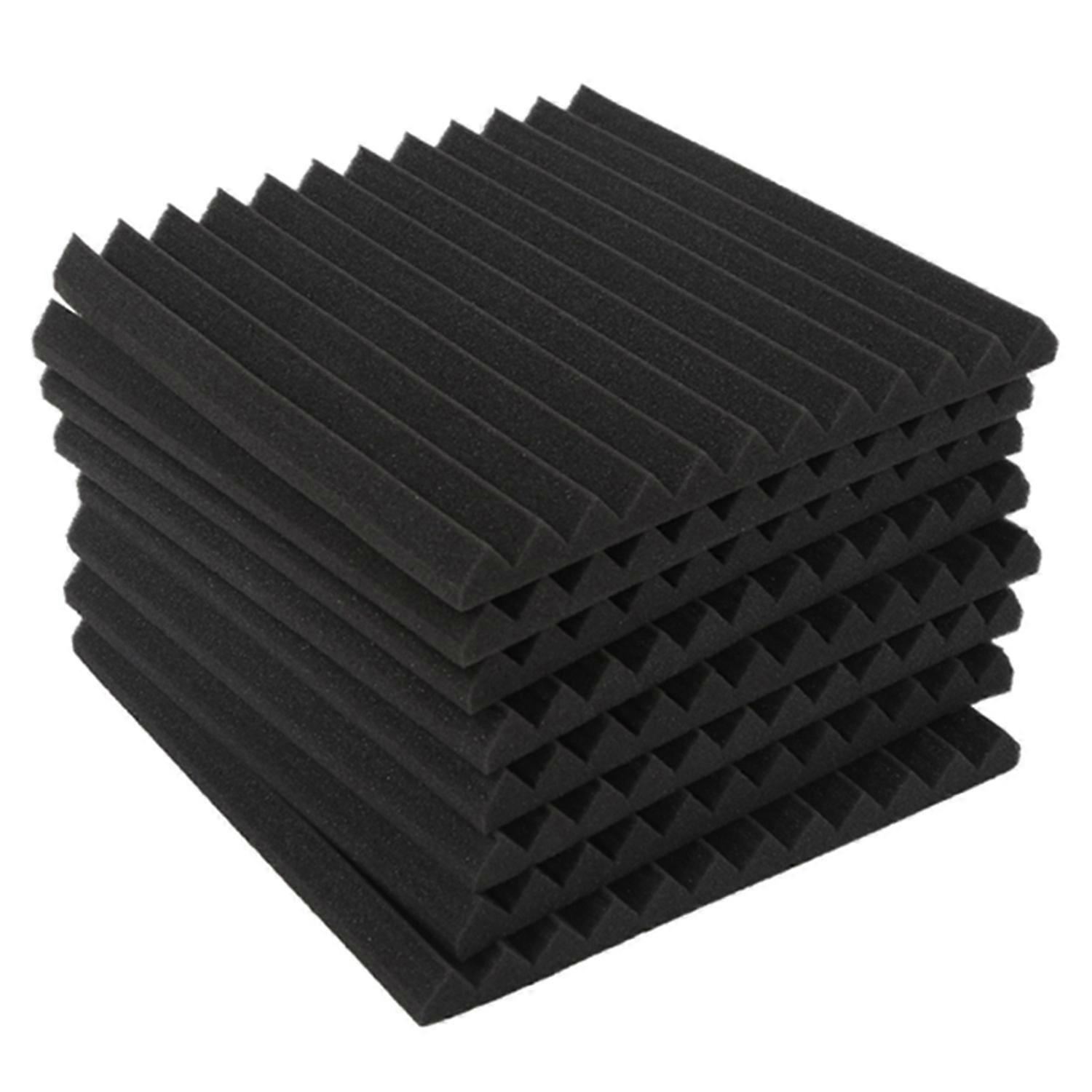 Keilförmiger Akustikschaumstoff Mit Klebeband, 8 Schallschutzplatten, Schallschutzschwamm