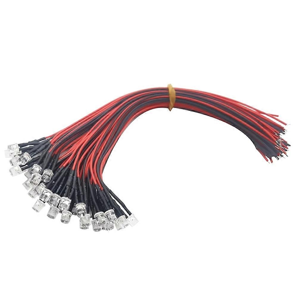 Packung Mit 100 Vorverdrahteten Led-lampen, 20 Cm Lang Und 5 Mm Im Durchmesser, Für Die Innendekoration (dc 3,7 V-12 V Dc).