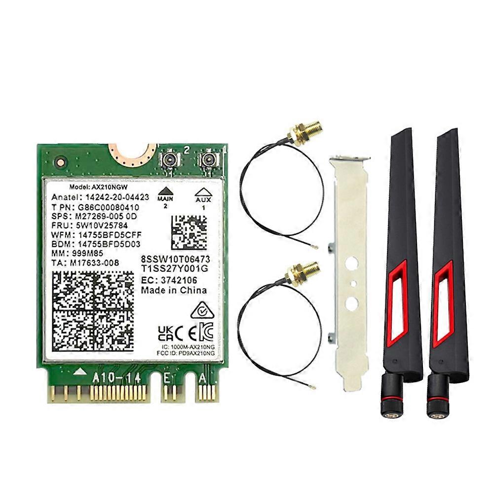 Ax210ngw Wlan-karte + 10-dbi-antenne, Tri-band-wlan-adapter (2,4 Ghz/5 Ghz/6 Ghz), Bluetooth 5.3, 5374 Mbit/s Wlan-netzwerkkarte Für Laptops