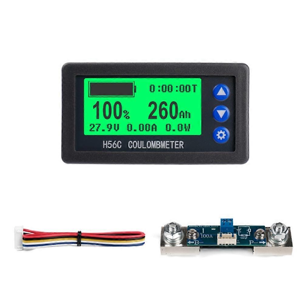 H56cr Coulombmeter, Batteriekapazitätsanzeige, Hochpräziser Lithium-batterietester, Voltmeter, 100-a-amperemeter