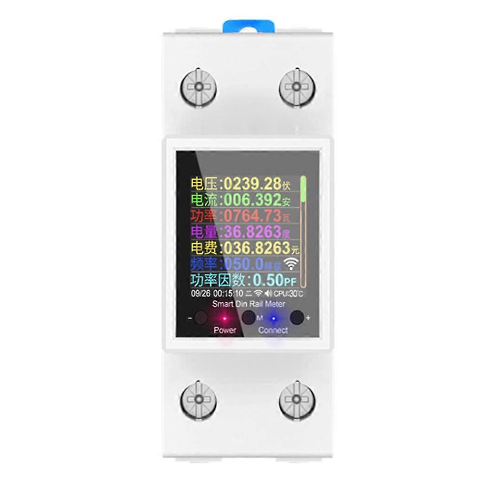 Tuya Smart Wifi Din-schienen-energiezähler Ac50-320v Mit App-steuerung Und Echtzeitüberwachung Von Spannungs- Und Stromkennlinien Für Haushalt Und Industrie