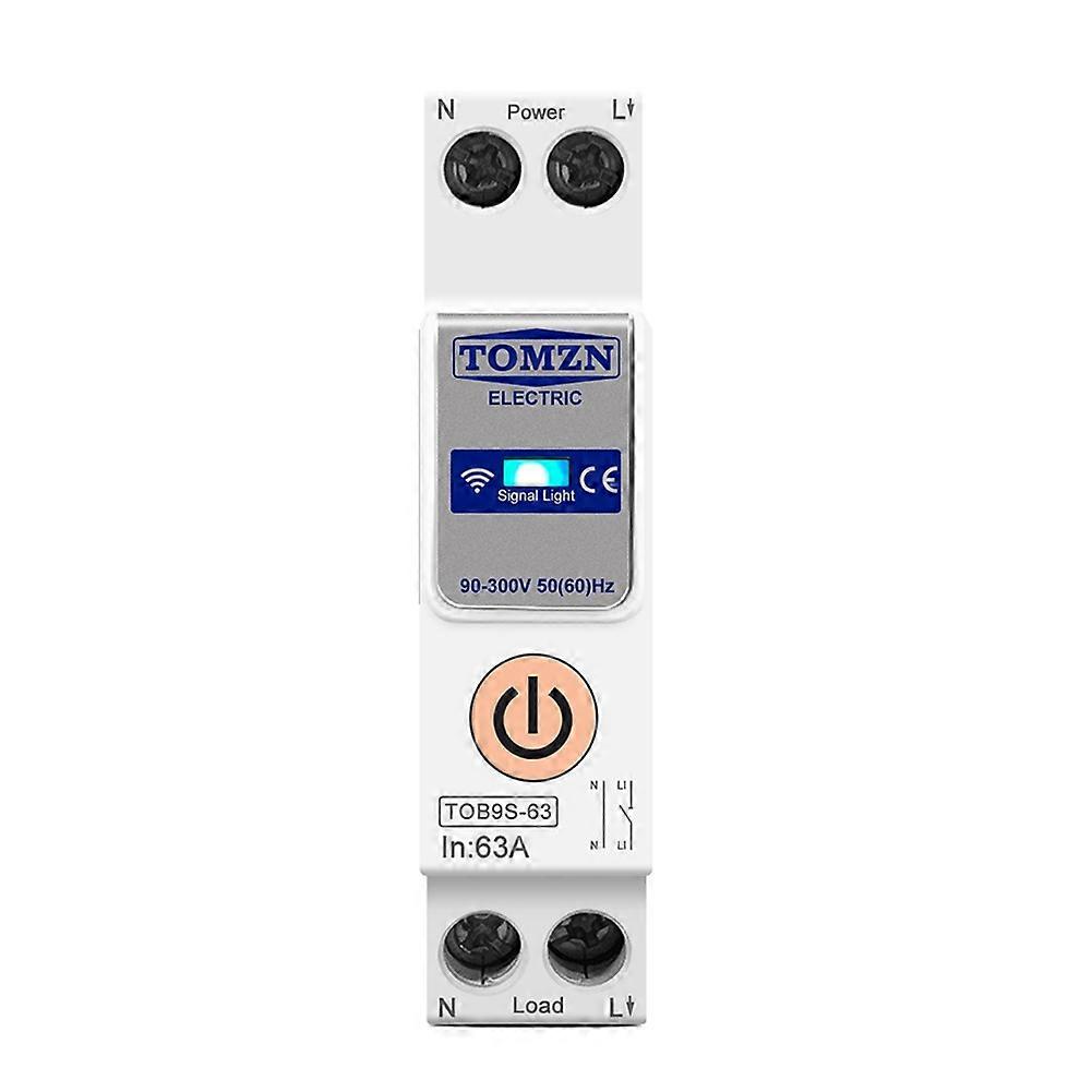 Tomzn Tob9s-63 Ohne Zähler Tuya Smartlife 1p+n Wlan-smart-schalter Energiezähler-leistungsschalter-zeitrelais Mcb