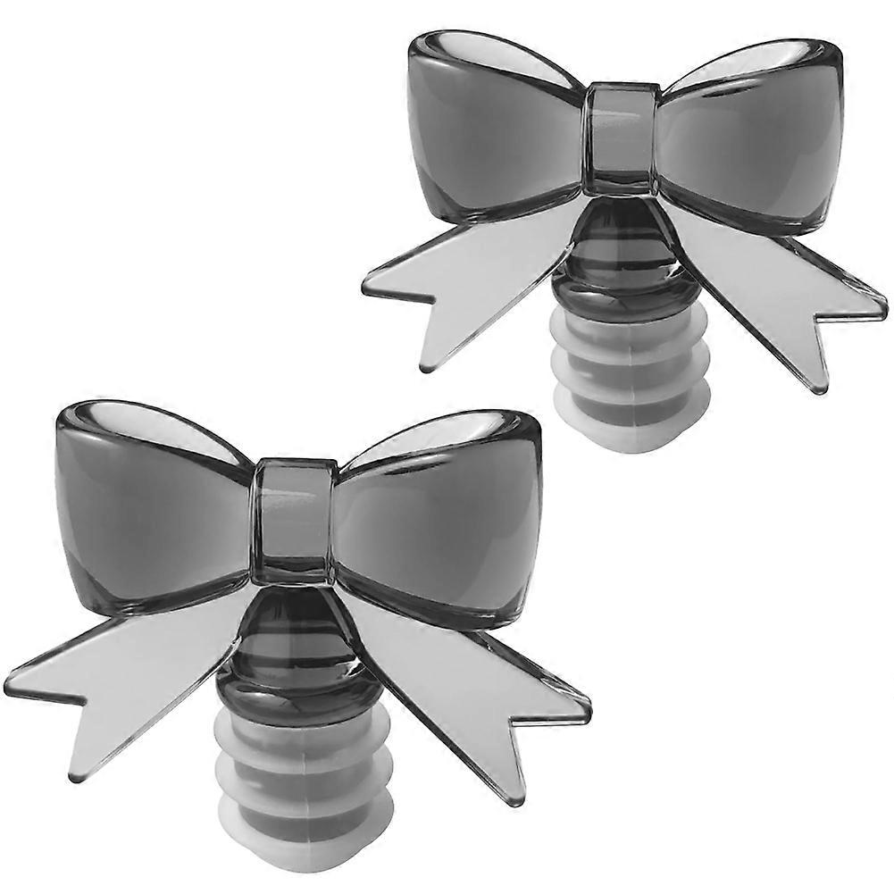 Set Mit 2 Hübschen Weinflaschenverschlüssen Mit Schleife – Lebensmittelechtes Silikon Und Acrylharz, Luftdichter Verschluss Für Wein, Limonade Und Öl, Geschenkidee