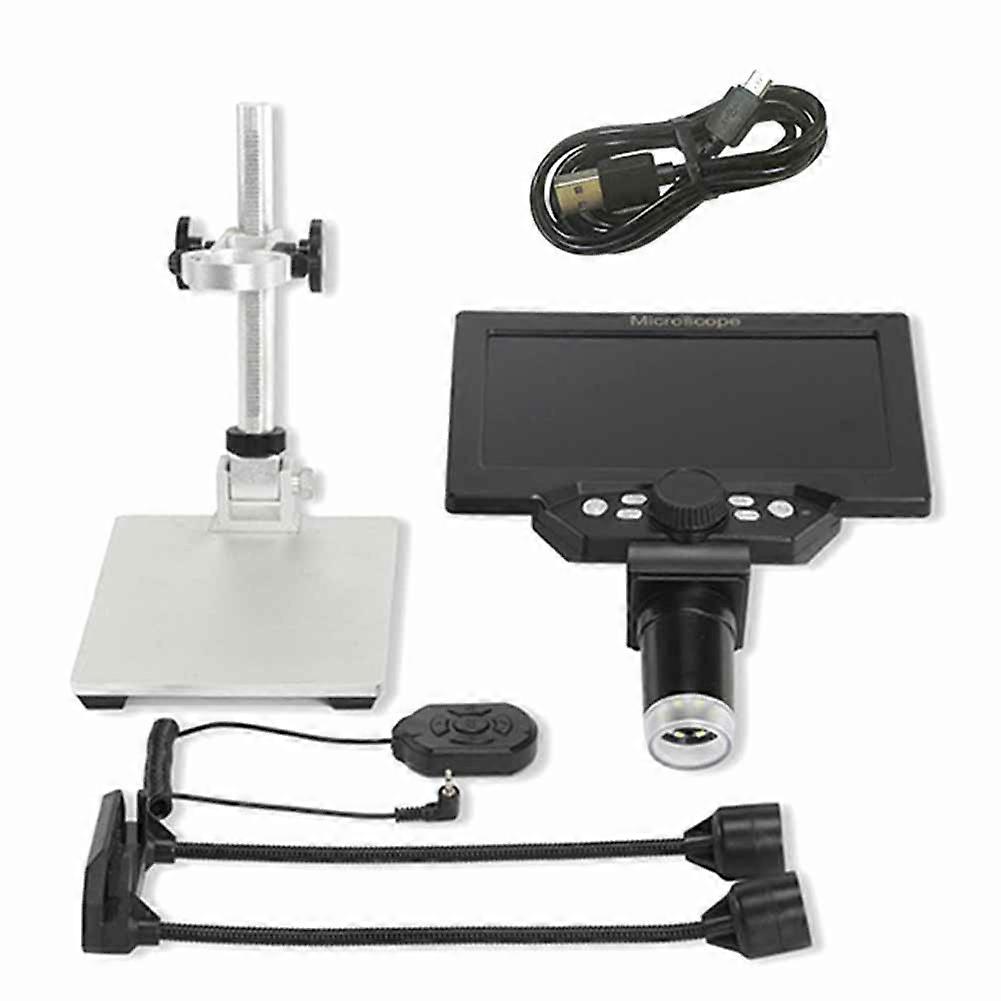 Digitales 7-zoll-lcd-mikroskop, 1200-facher Zoom, 12 Mp Hohe Auflösung Für Löt- Und Leiterplatteninspektion, Stufenlose Vergrößerung.