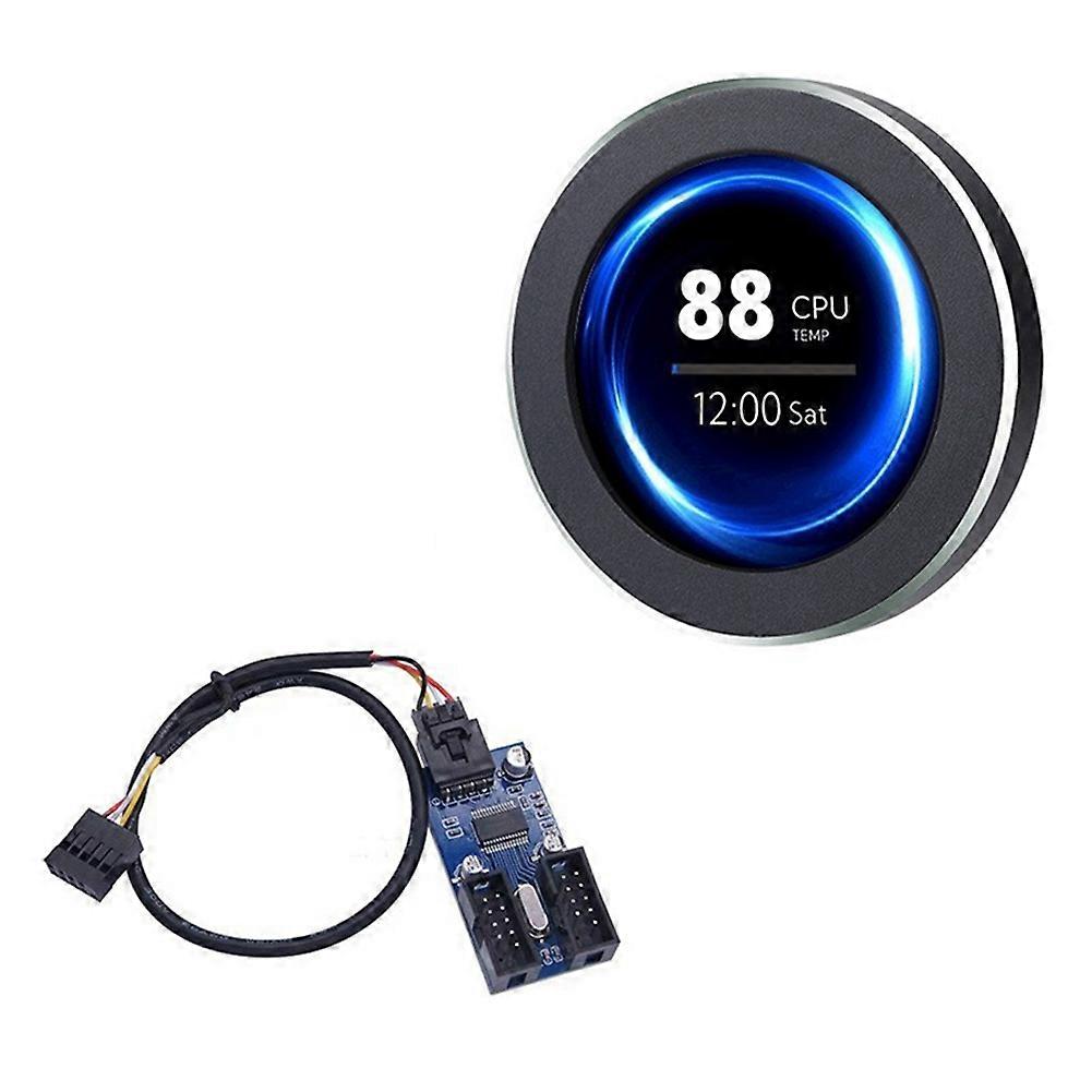 Zweites 2,8-zoll-ips-display Mit Wasserkühlung, Auflösung 480 X 480, Mit 9-poligem Kabel Zur Überwachung Von Cpu, Grafikkarte, Ram Und Festplatte Eines Computers A.