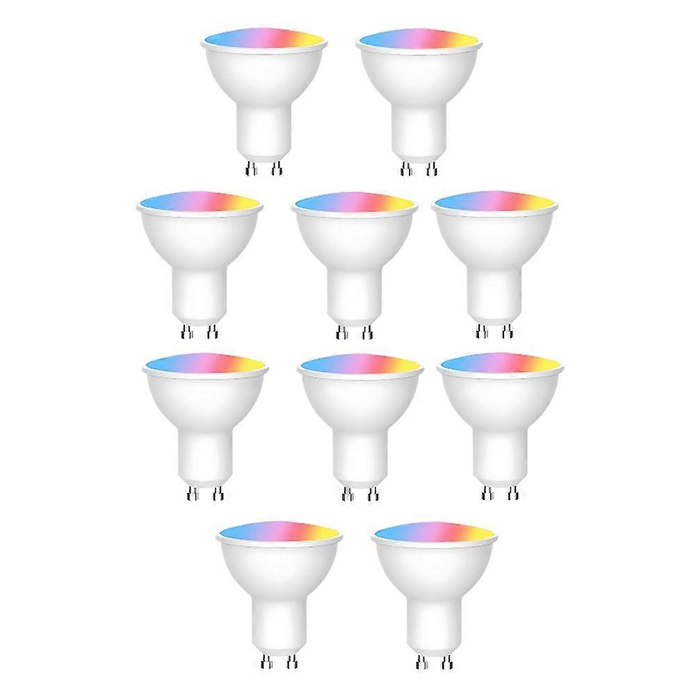 10er-pack Tuya Wifi Gu10 Smarte Led-lampen, Dimmbar, 6w, 220v, Kompatibel Mit Der Smart Life App Und Funktioniert Mit Alexa Und Google Assistant.