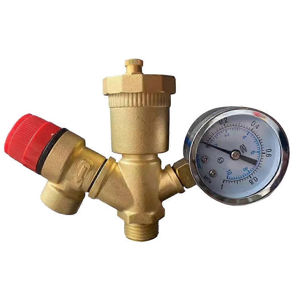 Sicherheitsventil Aus Messing Mit Manometer Für Warmwasserbereiter/heizkessel B