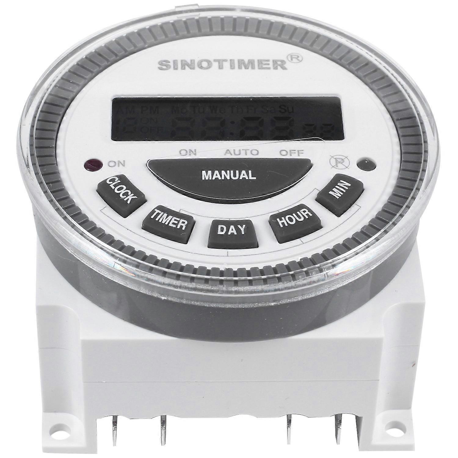 Sinotimer Tm-619h-2 7-tage/woche Programmierbarer Digitaler Timer (230 V Ac) Mit Lichtschalter Und Staubschutzkappe. 220-v-ausgang.