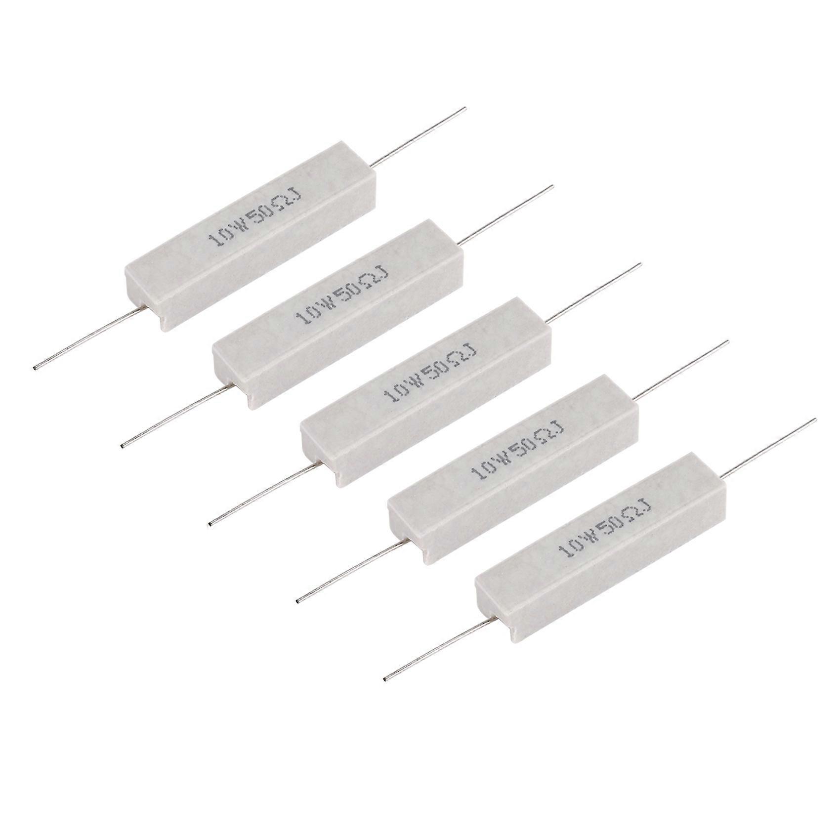 Packung Mit 5 Keramik-zement-leistungswiderständen, 10 W, 50 Ohm, 5 %