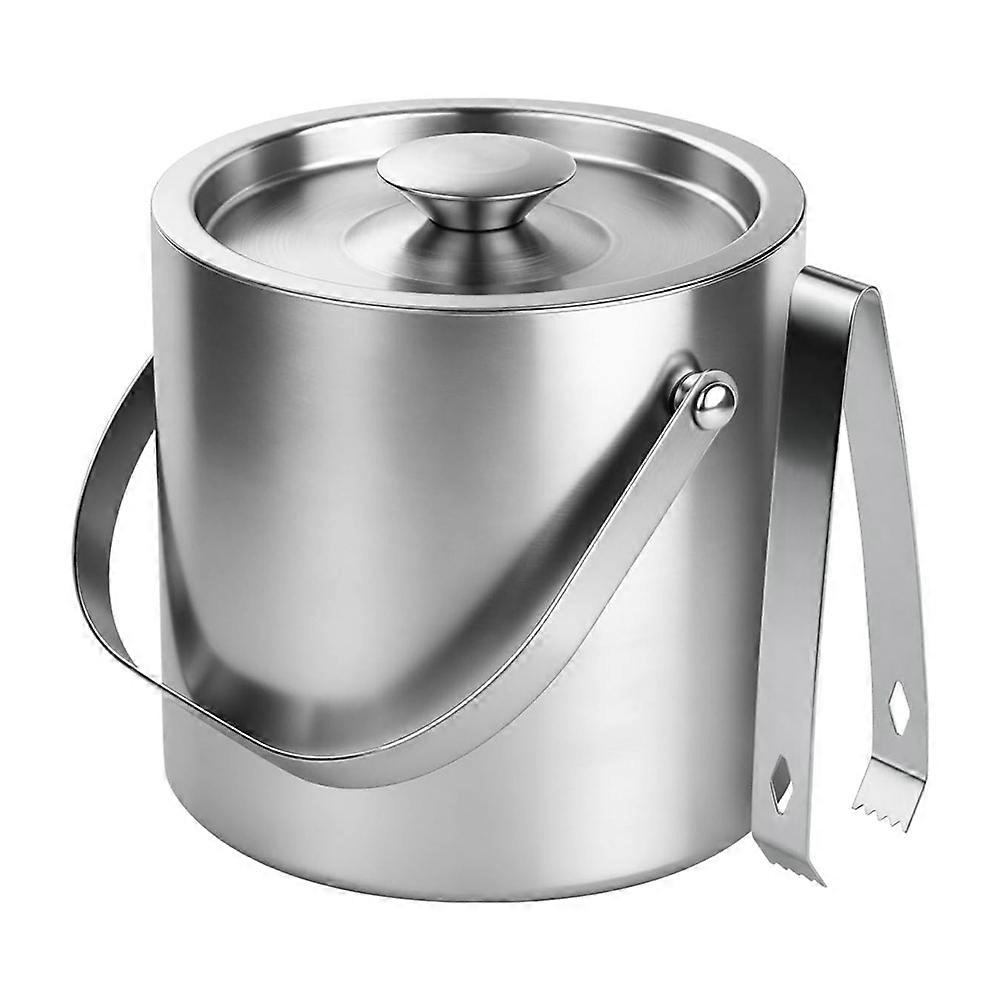 Eisbehälter Aus Edelstahl Für Partys, Mit Deckel Und Zange, Für Champagner- Oder Weinflaschen.