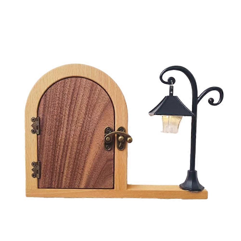 Holzschutzschild In Form Einer Feentür Mit Integriertem Nachtlicht, Ideal Zur Dekoration Eines Kinderzimmers.