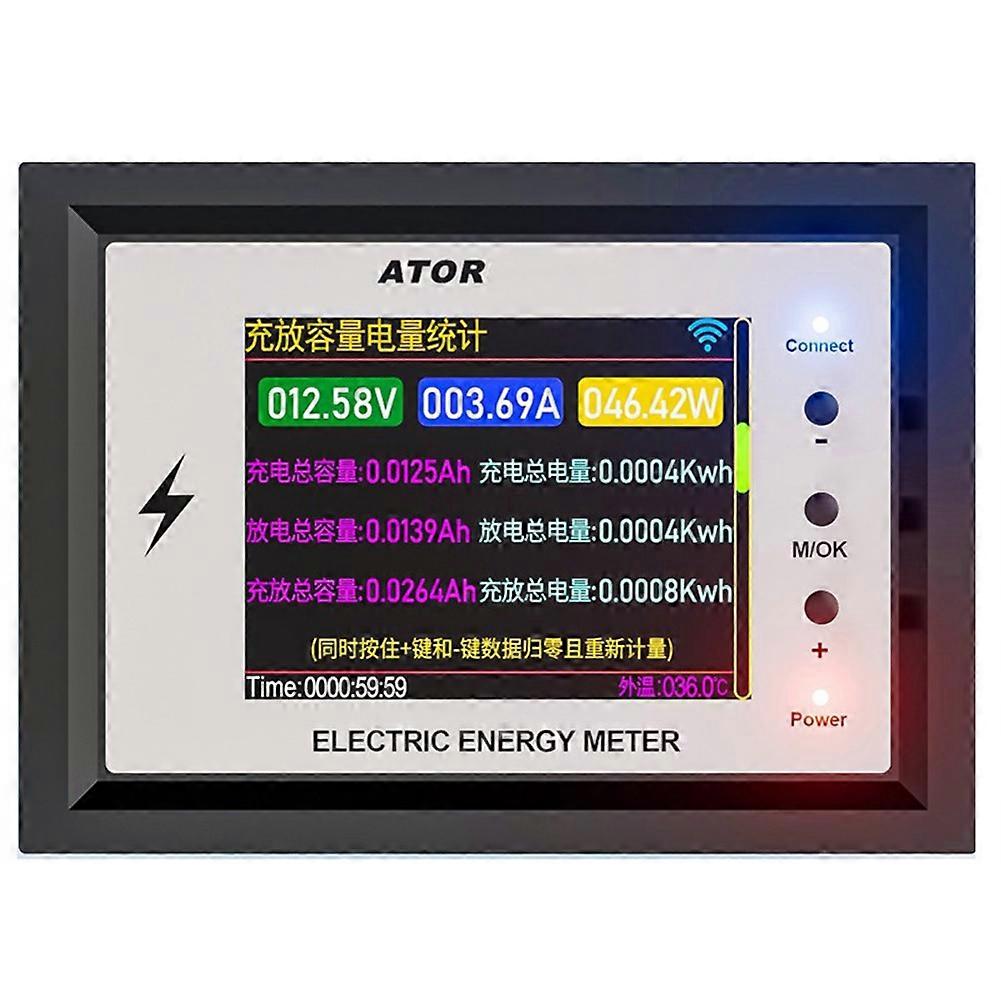 Atorch Wlan-batteriekapazitätstester, Coulombmeter, Voltmeter, Lithium-batteriemonitor Mit 80a-relais Für 0-420v-batterien