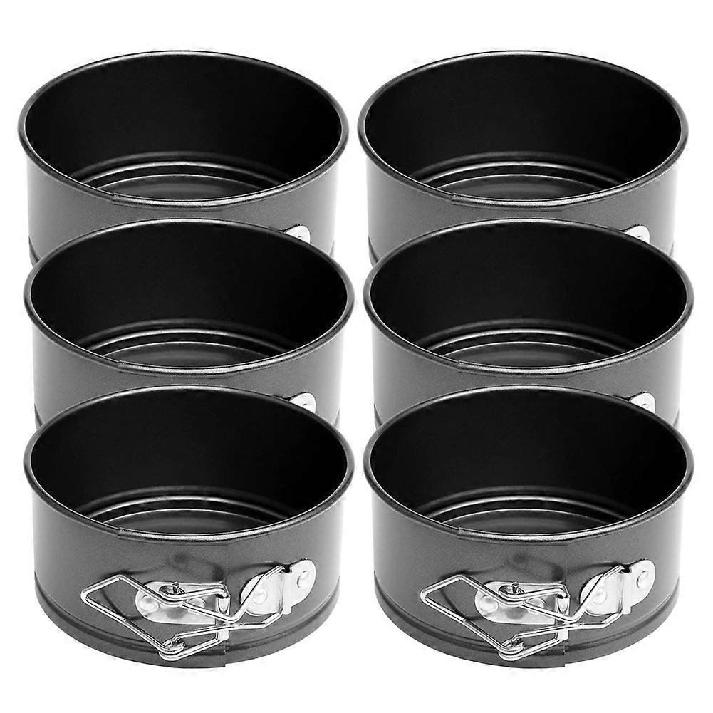 Set Mit 6 Mini-springformen (10 Cm Durchmesser), Antihaftbeschichtet, Für Mini-käsekuchen, Pizzen Und Quiches.