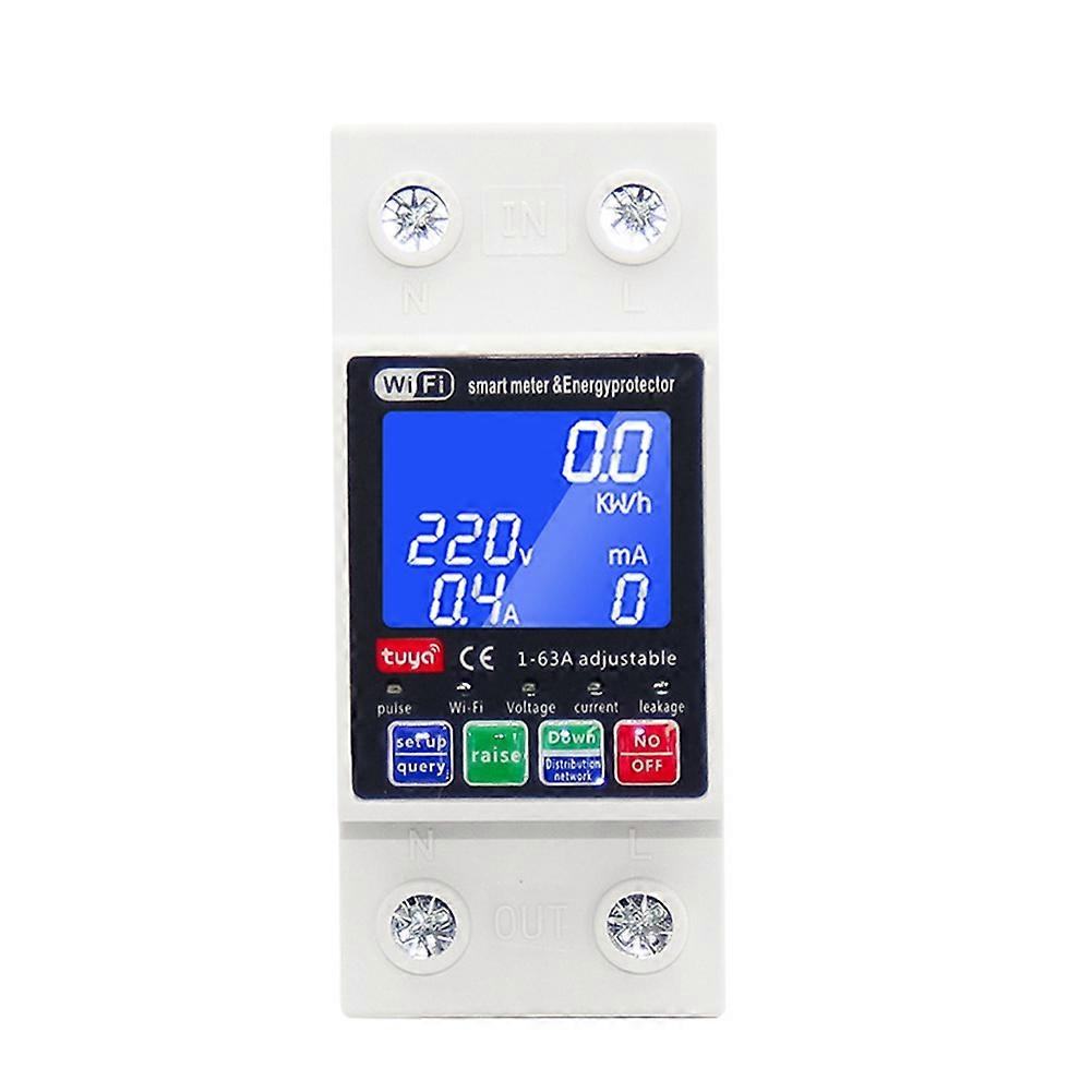 Tuya Wifi 63a Smart-leistungsschalter, 220v-spannungsrelais, Fehlerstromschutz, Automatischer Mcb-schalter Für Smart Home
