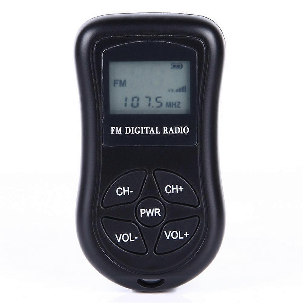 Tragbares Mini-stereo-fm-radio Mit Digitalem Dsp-empfänger, Lcd-display Und Handschlaufe. Empfangsfrequenz: 60–108 Mhz.