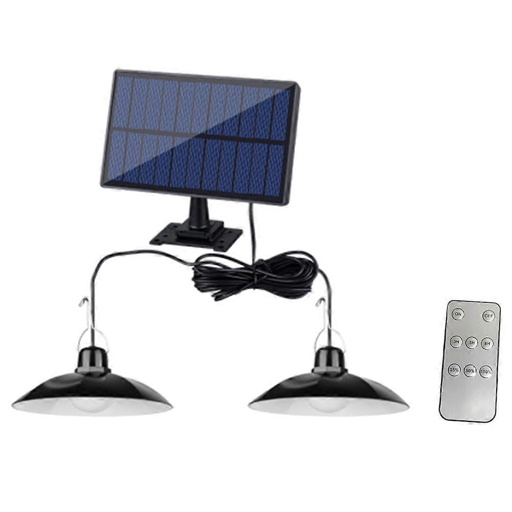 Solarbetriebene Pendelleuchte Für Den Außenbereich Mit Fernbedienung, Wasserdichte Doppelkopf-led-lampe, Dekorativer Kronleuchter Für Den Außenbereich