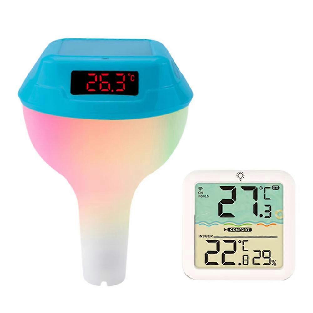 Solar-poolthermometer Mit Led-anzeige, Intelligent, Wasserdicht, Für Whirlpools Und Pools Im Außenbereich