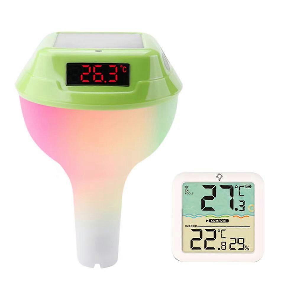Solar-poolthermometer Mit Led-anzeige, Intelligent, Wasserdicht, Für Whirlpools Und Pools Im Freien
