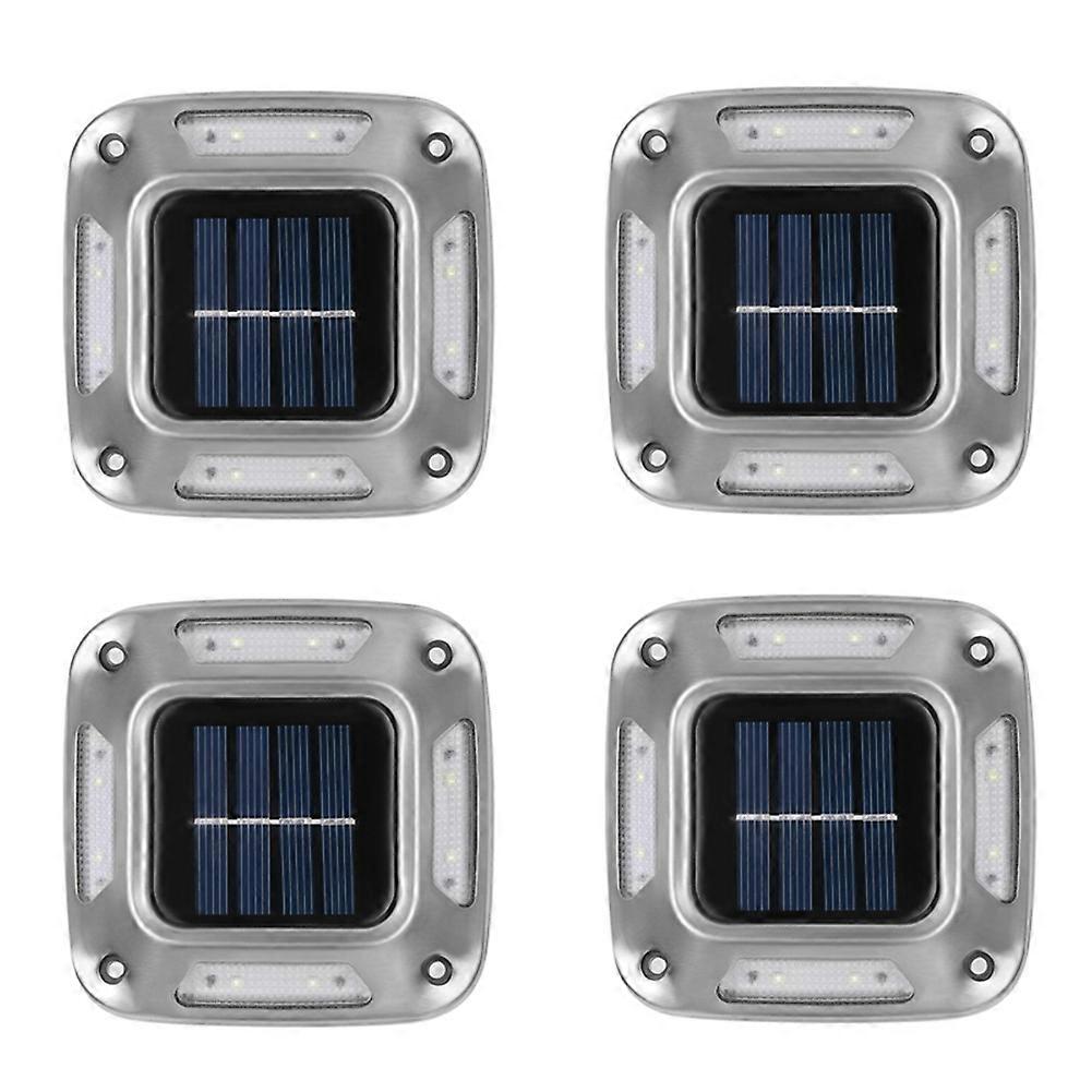 Set Mit 4 Solar-gartenleuchten Mit 8 Leds (warmweißes Licht), Ideal Für Gehwege Und Innenhöfe.