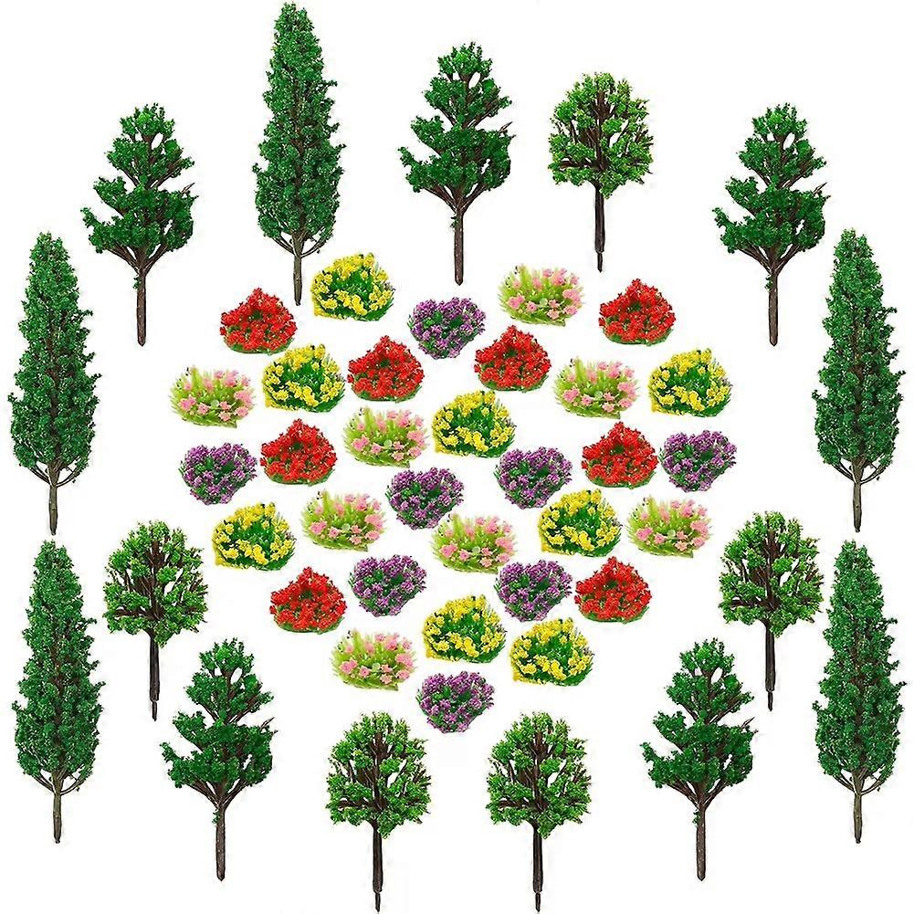 15 Miniatur-minibäume, 32 Künstliche Blumen, Zubehör Für Dioramen Und Multifunktionale Dekorationen.
