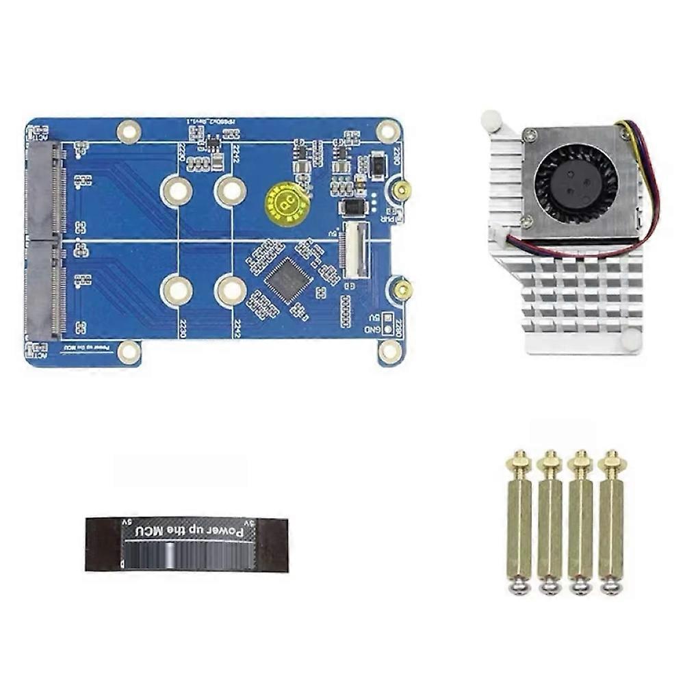 Dual-nvme-pcie-zu-m.2-ssd-adapterkarte Für Raspberry Pi 5 Mps2280d, Kompatibel Mit 2280/2242/2230-ssds
