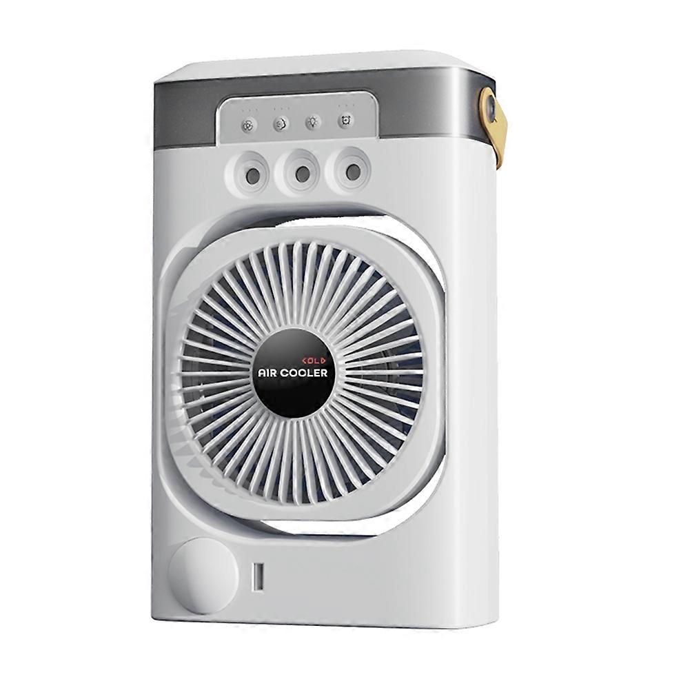 Tragbarer Tischventilator Mit Integrierter Klimaanlage Und Luftbefeuchter, Kleiner Kühlventilator Für Zuhause Und Büro, Mit Farbigen Nachtlichtern.