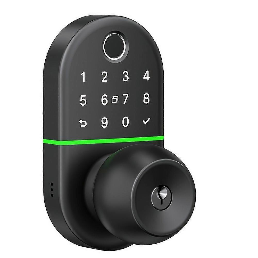 Intelligentes Türschloss Mit Knopf, Schloss Mit Griff, Elektronischer Fingerabdruckknopf Für Die Haustür, Fernzugriffscode-generierung