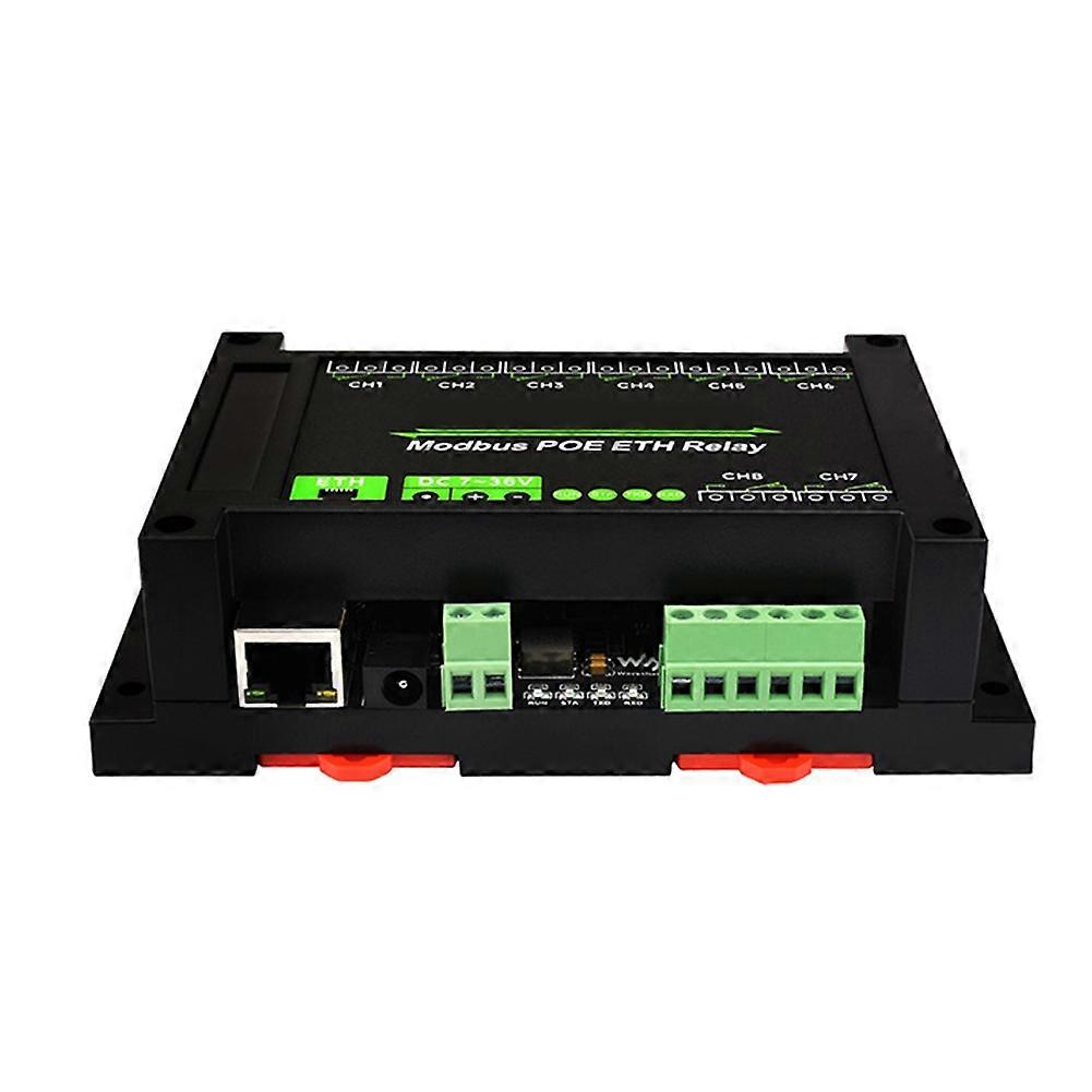 Industrielles Ethernet-relaismodul Mit 8 Kanälen, Poe-anschluss, Modbus-protokollkommunikation Und Poe-stromversorgung
