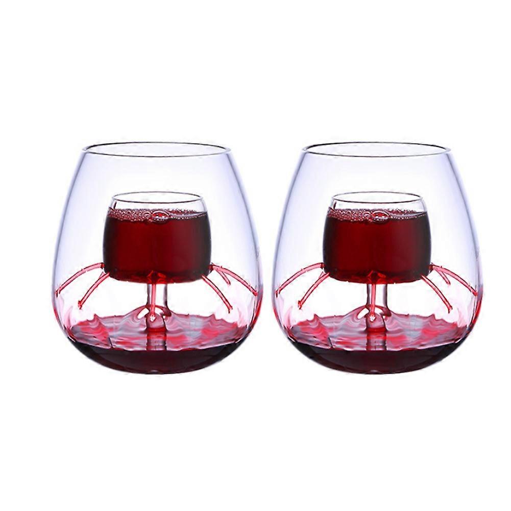 Geschenkset Bestehend Aus 2 Durchsichtigen Weingläsern, 520 Ml X 2, Mit Doppelausguss, Ideal Für Partys Und Empfänge.