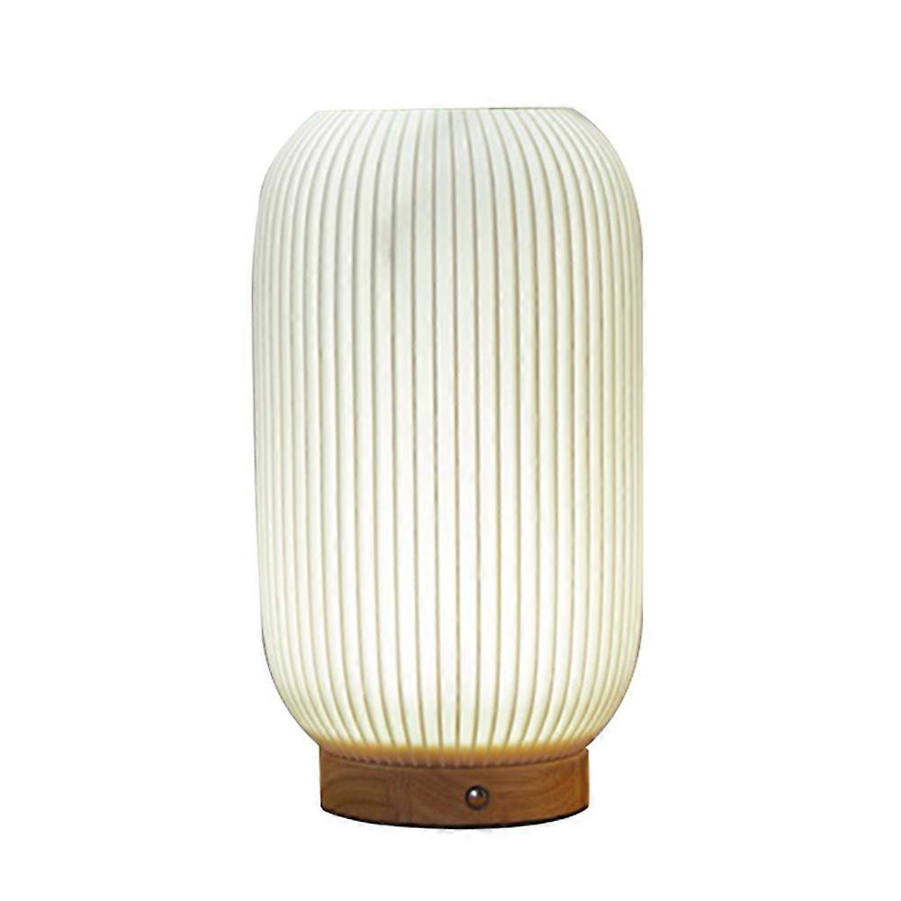 Vintage-nachttischlampe Mit Streifenmuster, Kleines Vasenförmiges Nachtlicht, Wiederaufladbar, Geradliniges Design
