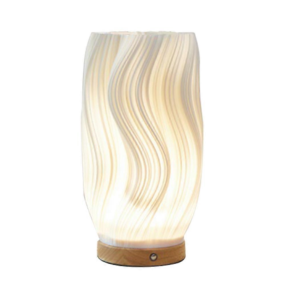 Vintage-nachttischlampe Mit Streifenmuster, Kleine Designer-vasen-nachtleuchte, Wiederaufladbar, Mit Brise-effekt A