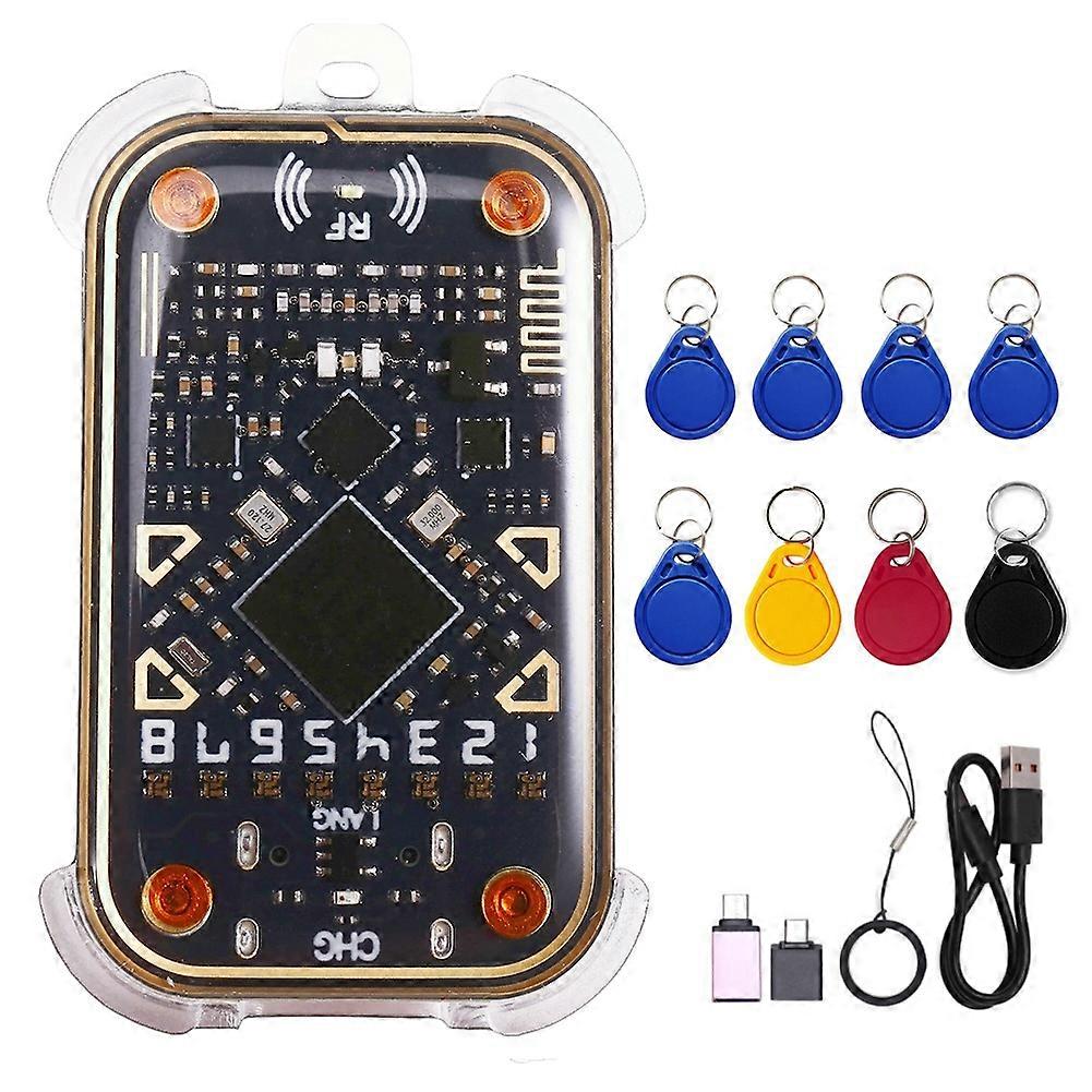 Chameleon V3.0 Rfid-chip-lesegerät/emulator, 125k, 13,56m, Id-smartcard, Nfc-duplikator, Etikettenkopierer + 4xuid/cuid-schlüsselanhänger