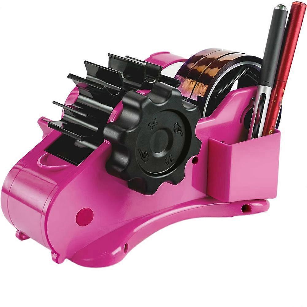 Halbautomatischer, Rosafarbener, Heißsiegelfähiger Klebebandabroller Mit Stifthalter Für Büro Oder Lager. Geeignet Für Vorgeschnittenes 19-mm-sublimationsklebeband (3/4 Zoll).