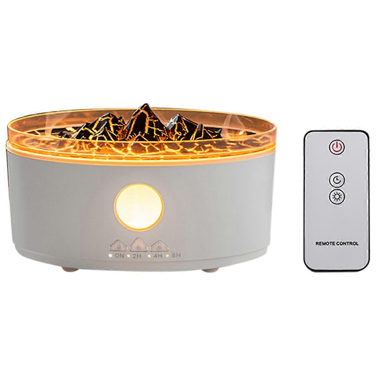 Mehrfarbiger Luftbefeuchter, Ultraschall-diffusor Für Ätherische Öle Mit Vulkanflammeneffekt Und Timer, Ideal Fürs Schlafzimmer (us-stecker).