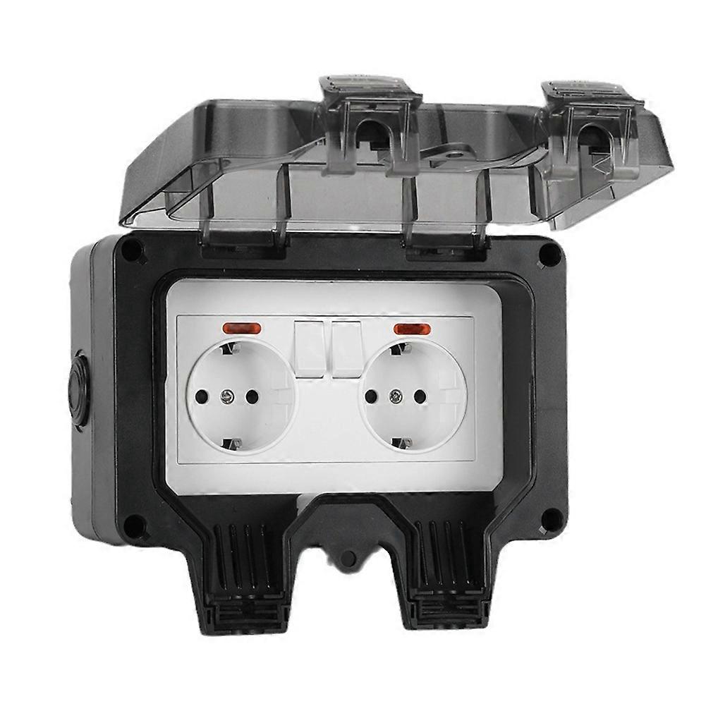 Ip66 Wetterfeste Außensteckdose, Beständig Gegen Witterungseinflüsse Und Staub, Für Garten, Garage Oder Keller (europäischer Stecker).