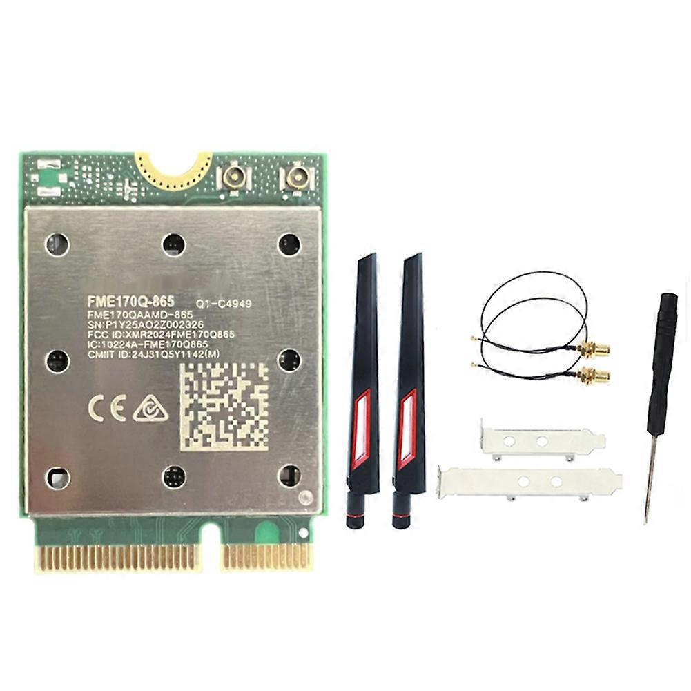 Kabellose Wi-fi-karte Qcncm865 Wifi7 5800m Bluetooth 5.4 2,4g/5g/6ghz M.2 Für Windows 10/11 + Antenne 10 Db