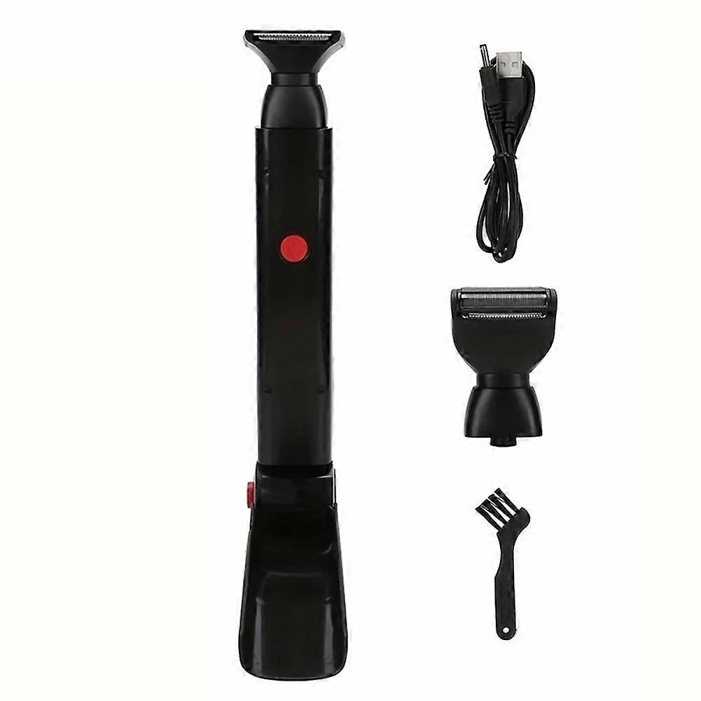 Elektrischer 2-in-1-rückenrasierer, Wiederaufladbarer Gesichtshaartrimmer Mit Klappbarem Griff, Rückenhaarentfernung, Körperrasierer Für Männer