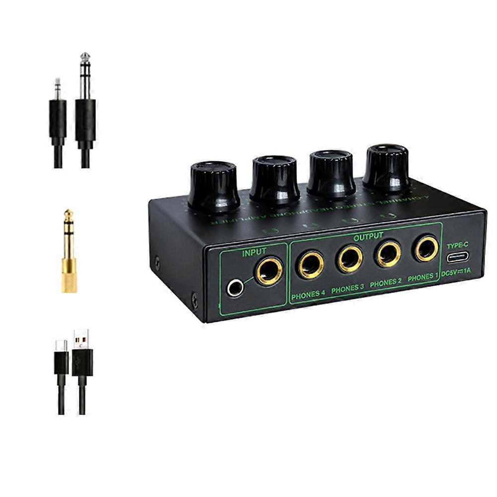Rauscharmer 4-kanal-stereo-audioverstärker, Professioneller Kopfhörerverstärker Für Mischpult, Pc Und Gitarre (2er-pack).