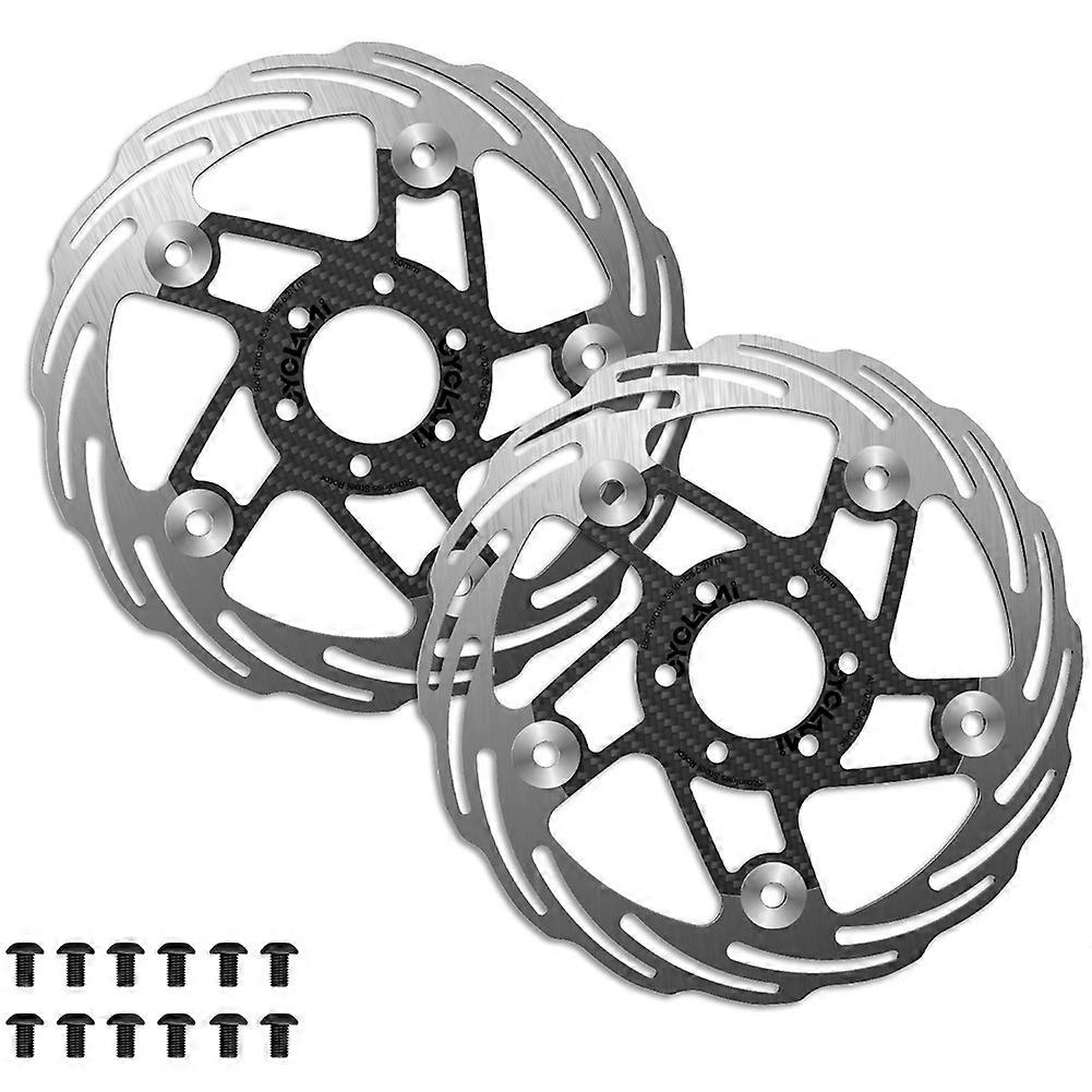 Cyclami Scheibenbremsscheibe Für Fahrräder, 160/180 Mm, Schwimmend Gelagert, Aus Kohlefaser, Eloxiert, Schnell Kühlend Und Ultraleicht.