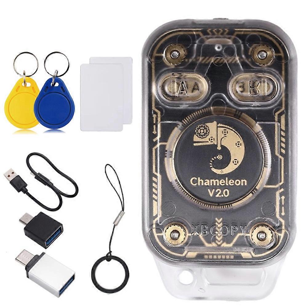 Chameleon V2.0 Rfid-chip-lesegerät-emulator, 125 Khz 13,56 Mhz, Kartendekodierung, Chameleon Nfc-duplikator + 2 Uid-schlüsselanhänger/karten