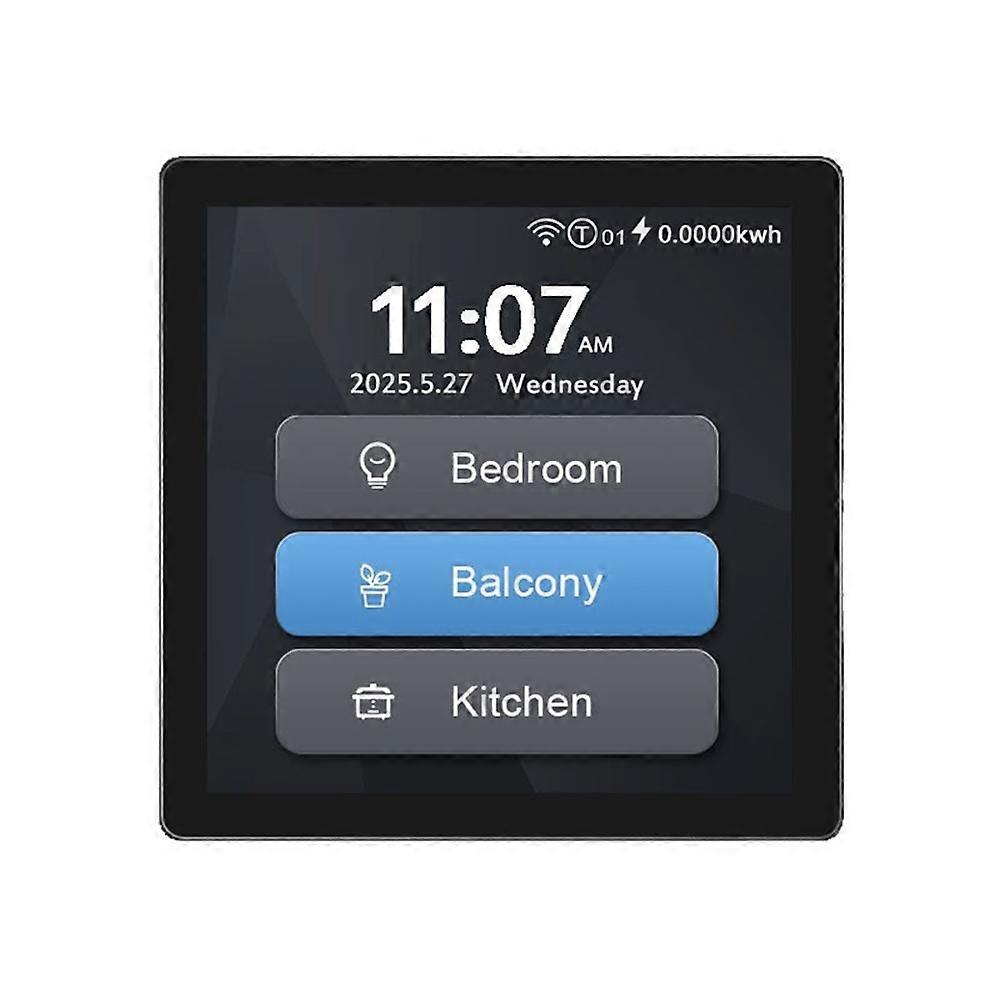 Tuya Wlan-smart-schalter Mit 4-zoll-touchscreen, Kompatibel Mit 1/2/3-tasten-steuerungen, Vorhängen Und Rollos, Mehrsprachig 6-in-1 Für Alexa