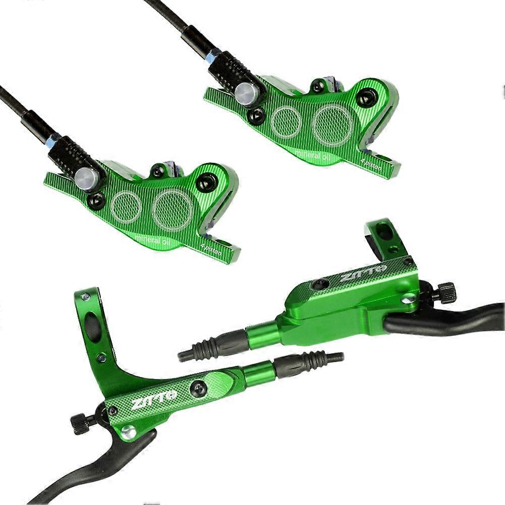 Ztto High-end Vierkolben-hydraulikscheibenbremse Für Mountainbikes, Beidseitig, Grün