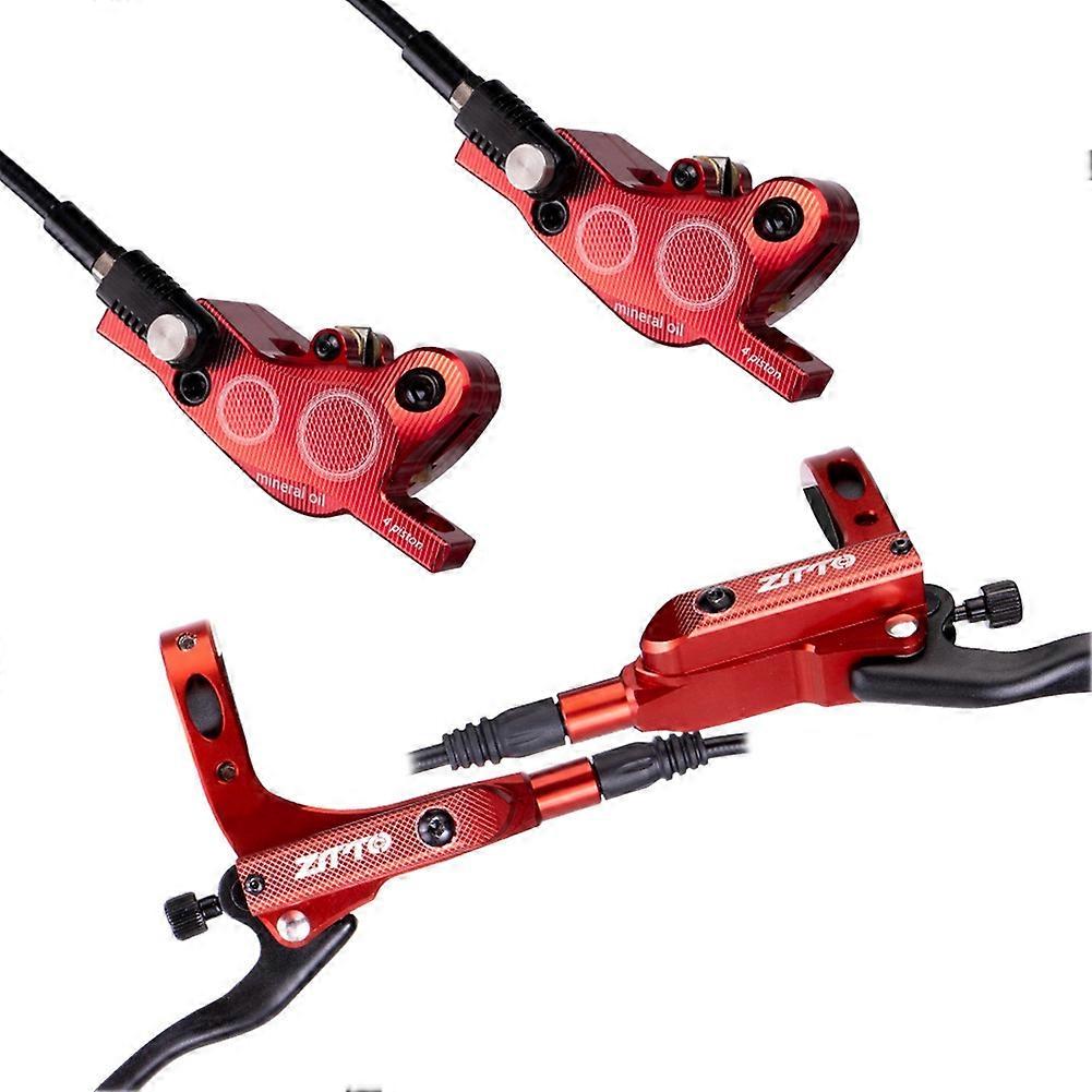 Ztto High-end Vierkolben-hydraulikscheibenbremse Für Mountainbikes, Beidseitig, Rot