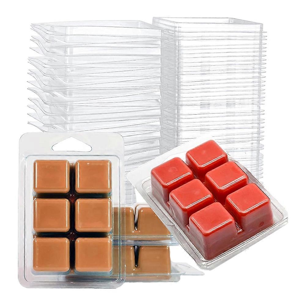 Set Mit 120 Kunststoff-schmelzwachsformen, 6 Quadratische Vertiefungen, Transparent.